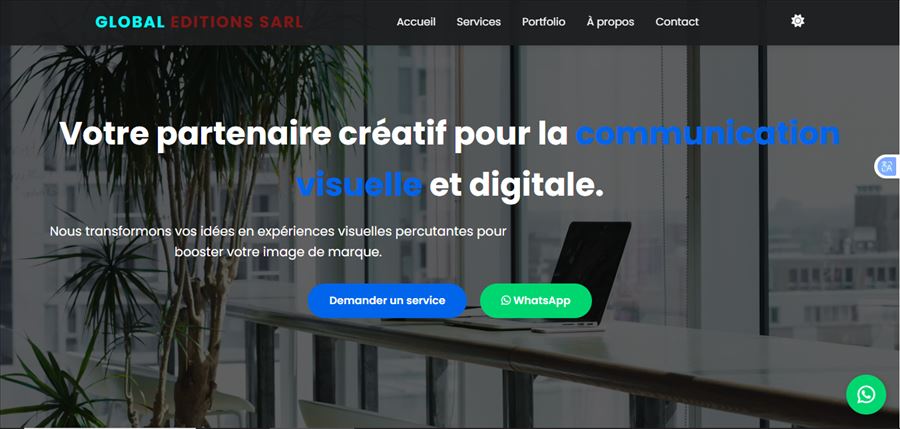 Aperçu du site vitrine Global Edittion Sarl